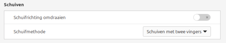 Scroll richting goed zetten