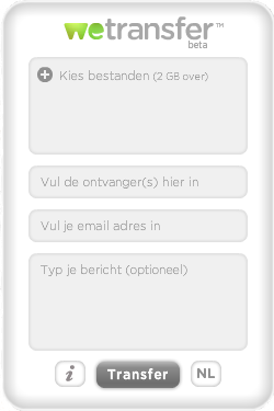 wetransfer invoerscherm
